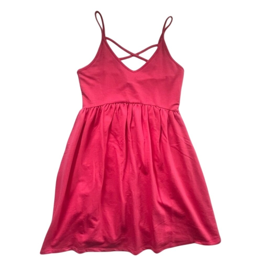 New Boho Wild Fable Fit & Flare Dress Crisscross Back Casual Party Pink Sz XS